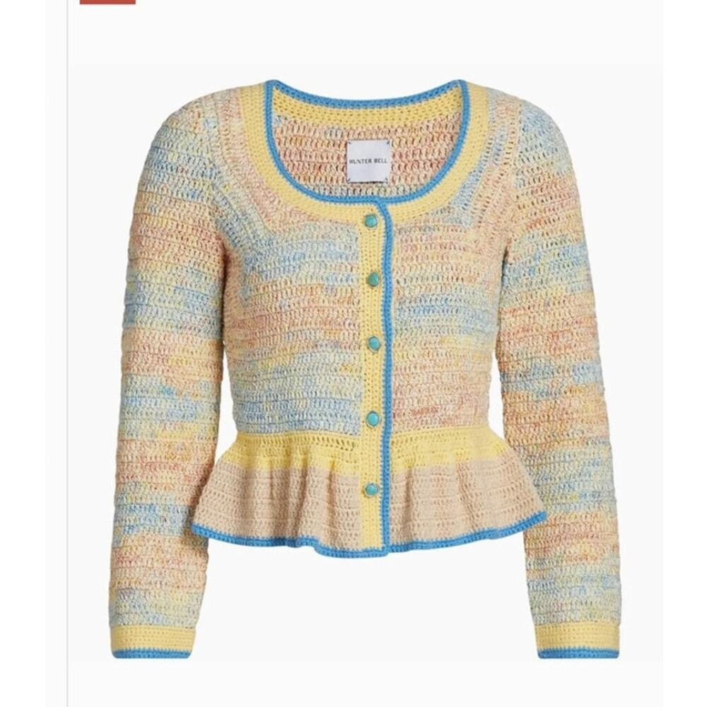 HUNTER BELL Sz XS Guiliana Striped Cotton Knit Cardigan Sweater NEW - Picture 12 of 13